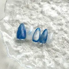 ネイルチップ 涼しげブルーニュアンスネイル No.10