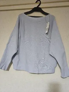 【新品タグ付き】cocaブルー Mサイズ 長袖ニット　ドルマンスリーブ