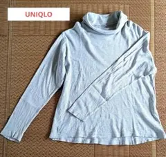 【UNIQLO ユニクロ】グレー ボーダー タートルネック Lサイズ★