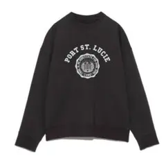 新品　ミラオーウェン　カレッジロゴトレーナー　チャコールグレー　フリーサイズ