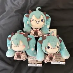 [新品タグ付き] 初音ミク もちぴこ ぬいぐるみ ミルクver 3種セット②