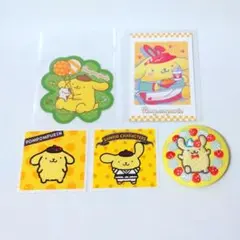 サンリオ 刺繍缶バッジビスケット4 カード ステッカー ポムポムプリン