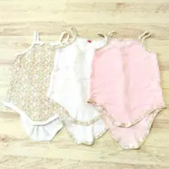 ベビー　キャミソール肌着　夏 3点セット　90cm 綿　花柄　女の子