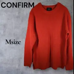 【CONFIRM】ワッフル編みニットセーター Mサイズ オレンジ