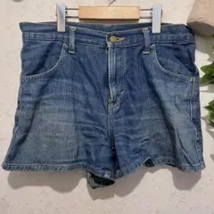 Lee リー　デニム　ショートパンツ  M ラベル牛革