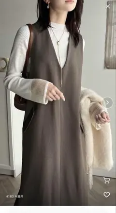 【classicalelf】ポケット付 Vネック ワンピース(ロング丈)