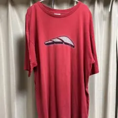 adidas ロゴ入り 赤 Tシャツ