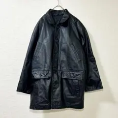 ヴィンテージ レザーコート 本革 牛革 ビンテージ 黒 ジャケット