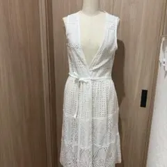 チチカカ　ロングベスト　ジレ　レース コットン100のサムネイル