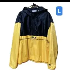 FILA ナイロンジャケット イエロー メンズ カジュアル 古着 Lサイズ　中古