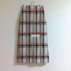 【美品】INED イネド チェックペンシルスカート7／Sハイウエストのサムネイル