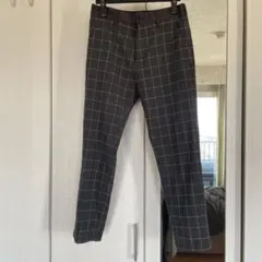 グレー チェック柄 スラックス