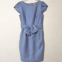 Apuweiser-riche ジャージーデニムウエストツイストワンピースブルー