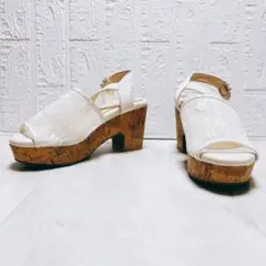 Majestic Legon 蕾絲厚底涼鞋 白色 L尺寸