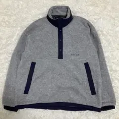 90s Old mont-bell スナップT プルオーバー グレー L