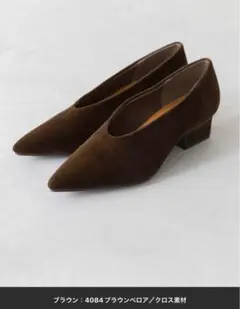 menue デザインヒール ポインテッドトゥ パンプス