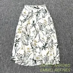 EMMEL REFINES 花柄 フレアスカート XS 白 フラワー