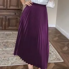 SHEIN Clasi ロング プリーツスカート パープル 紫