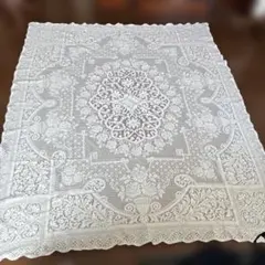 Vintageホワイトバテンレース 手刺繍入り レースカーテン - メルカリ