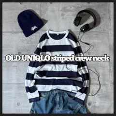 OLD UNIQLO striped crew neck l/s tee y2k
