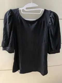 リボン付き黒半袖トップス Mサイズ INGNI