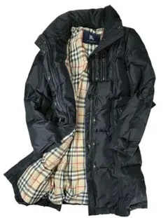 バーバリー ロンドン 裏地ノバチェック ダウンコート ブラック 38