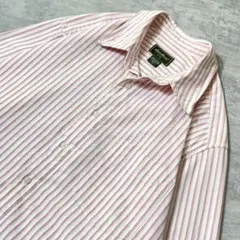 配色抜群 00s Eddie Bauer ストライプ BD コットン ネルシャツ