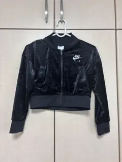 Nike 黒 クロップドジャケット　ベロア