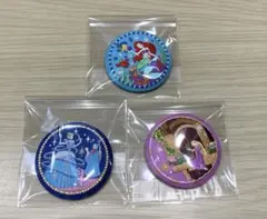 ディズニー 刺繍缶バッジ リトルマーメイド シンデレラ ラプンツェル