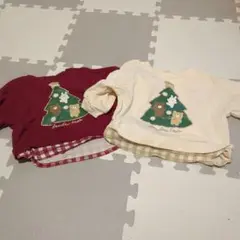 クリスマスツリー柄トレーナー2枚セット
