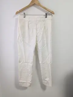 UNTITLED ホワイト チェック柄 カジュアルパンツ