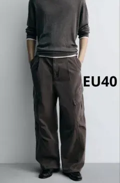 ZARAザラ プリーツ加工カーゴパンツ EU40のサムネイル