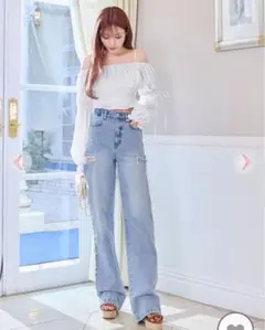 Rady カッティングストレートワイドデニムのサムネイル