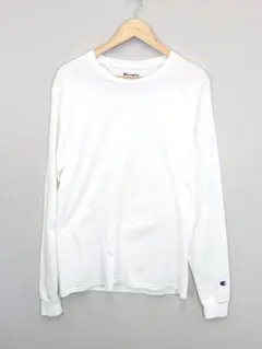 チャンピオン 袖ロゴ 長袖 Tシャツ ロンT ホワイト L