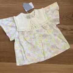 花柄フリルトップス 100cm futafuta