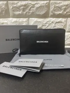 極美品】BALENCIAGA ラウンドファスナー 長財布 ブラック レザー