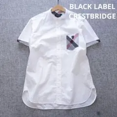 ブラックレーベルクレストブリッジ　バンドカラーシャツ　ワンポイント　ロゴ刺繍のサムネイル