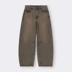 GU バレルレッグジーンズ L ブラウン