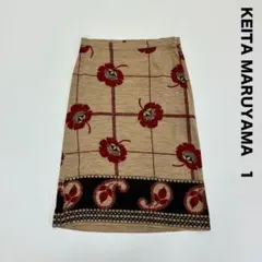 KEITA MARUYAMA ケイタマルヤマ☆レトロお花柄膝丈スカート 1のサムネイル