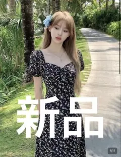SHEIN フローラルプリント 半袖カットソーワンピース　可愛い　花柄