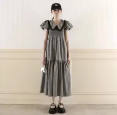 epine lace collar gather tiered onepieceのサムネイル