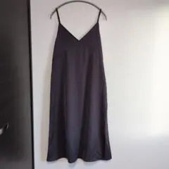 【美品】ユニクロ キャミソール ワンピース サテン サイドハーフファスナー　S