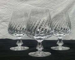 新品未使用　昭和レトロ　HOYAクリスタルブランデーグラス　3個セット