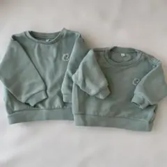 無印良品　80 100あたまするっと二重編み刺繍入りスウェットシャツ　トレーナー