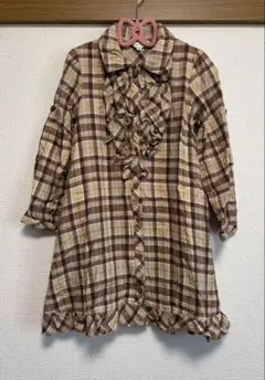 any FAM チェック柄 フリルブラウス 130cm