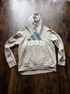 adidas フード付きパーカー ベージュ