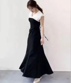 sweetコラボ】セーラーカラードッキングマーメイドワンピース Sサイズ 