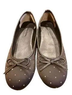 美品mysty woman ミスティウーマン スタッズ バレエシューズ ブラック