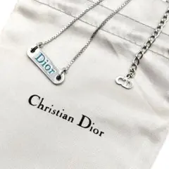 美品✨Dior ブレスレット ディオール プレート シルバー ブルー ロゴ