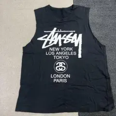 STUSSY タンクトップ　M ブラック　ロゴ